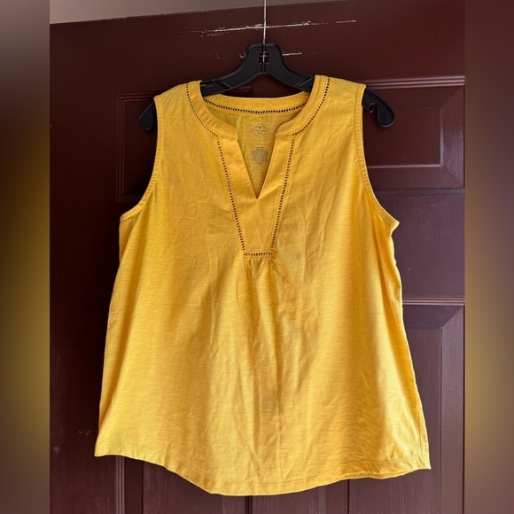 St. John's Bay Tops - St.  John’s Bay Yellow Sleeveless Shirt Size Large NWOT